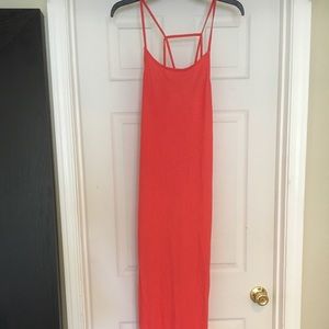 Leith coral maxi dress